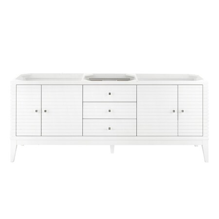 James Martin Vanities Linear 72in Single Vanity, Glossy White 210-V72S-GW